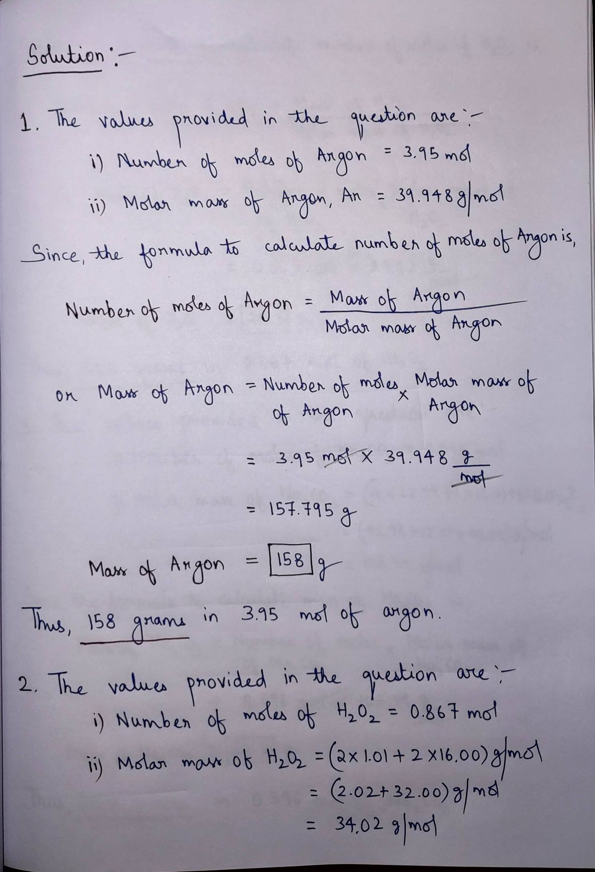 Chemistry homework question answer, step 1, image 1